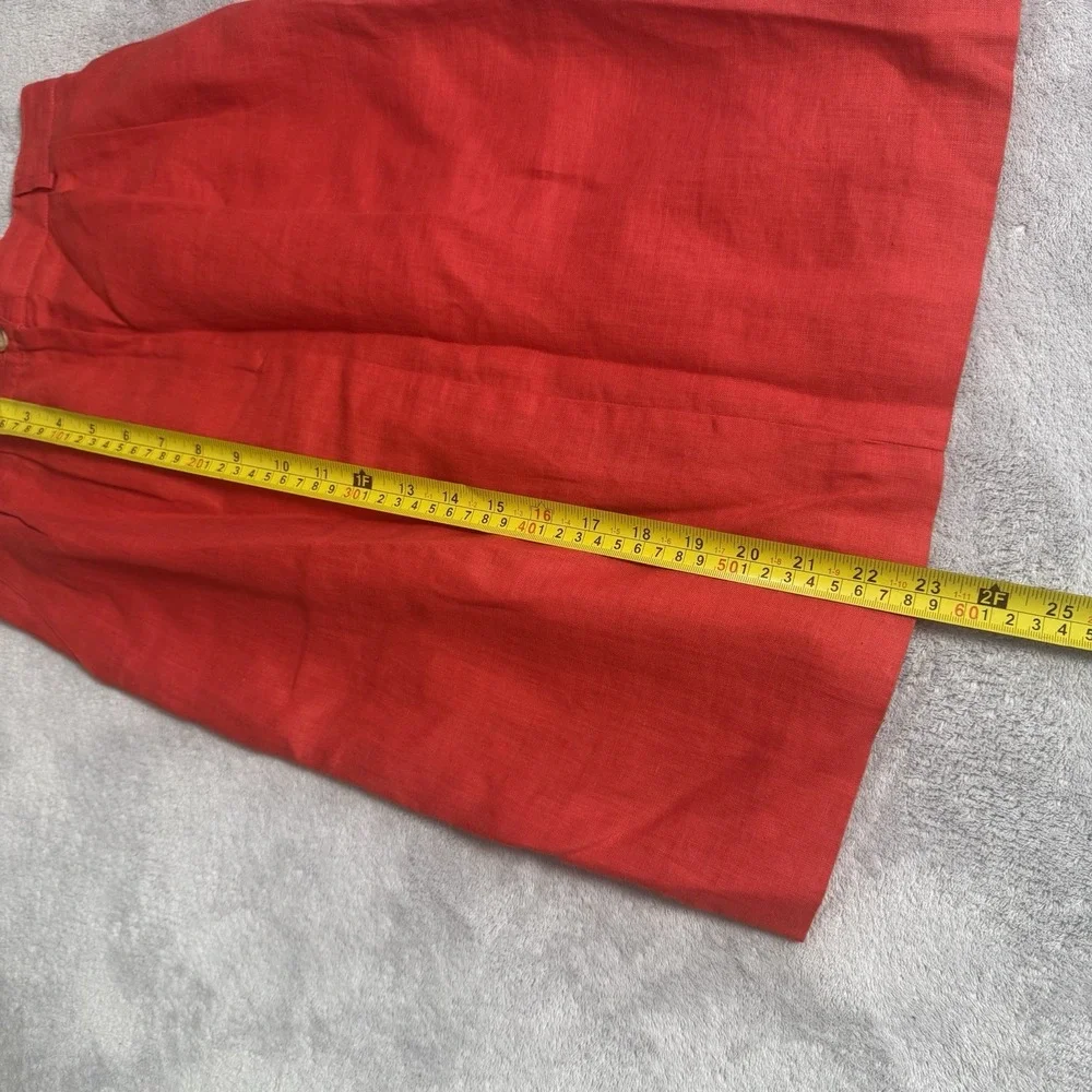 Talbots Petites 100% Irish Linen Skirt Suit Red Blazer 2P Skirt 4 Classic Set